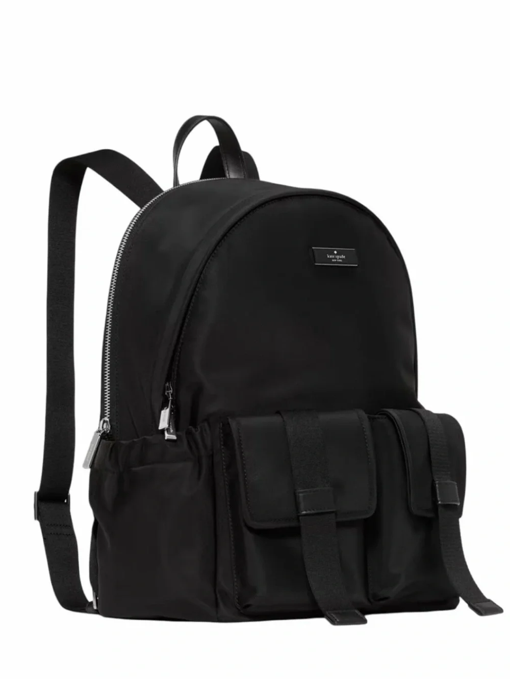 kate spade Black Nylon Backpack with Front Flap Pockets